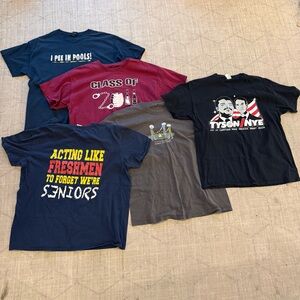 Graphic T-Shirt Bundle - Blue, Red, Gray XL
